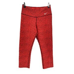 Nike‎ Legend 2.0 Mezzo Capri TGT Leggings II Mid Rise Pull-On Stretch Red XSmall